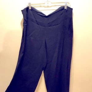 Eileen Fisher Silk 2 pc Navy Pant Suit